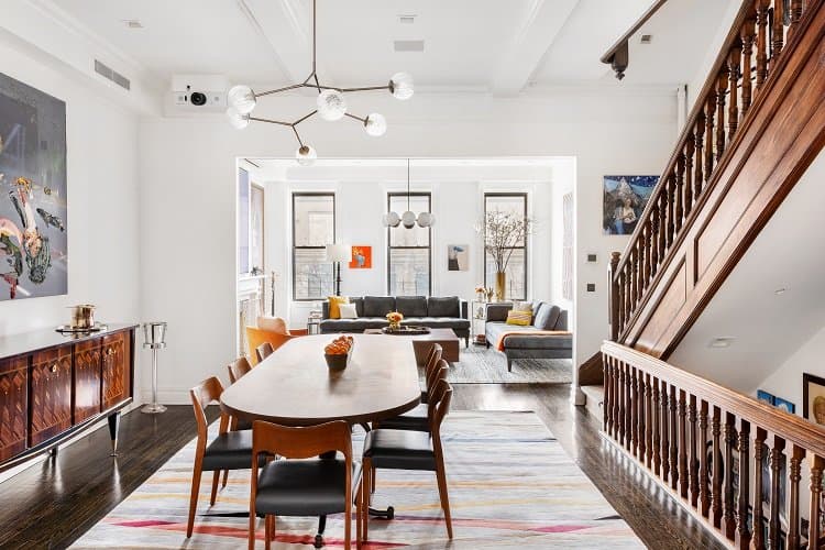 Living area of David Burtka and Neil Patrick Harris' house in Central Harlem, New York. 