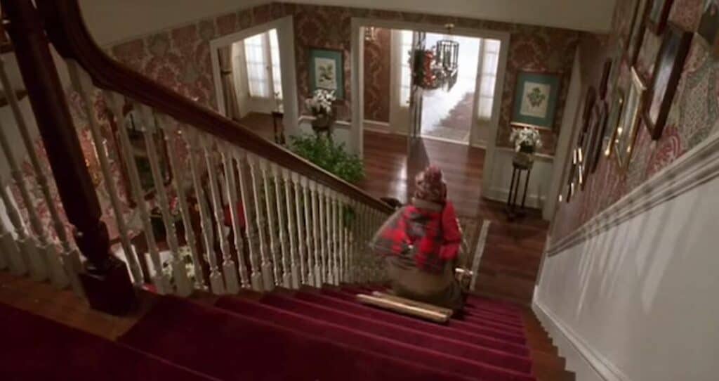 Staircase scene from the first Home Alone movie. 