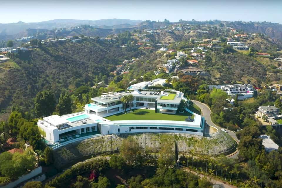 Aerial view of The One, a mega-mansion developed by Nile Niami in Bel-Air.