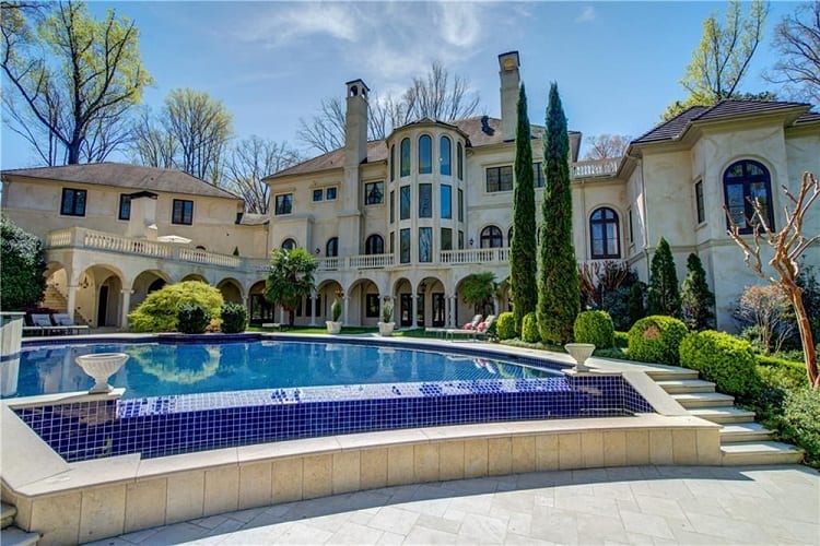 The pool area of Cardi B and Offset's house in Atlanta