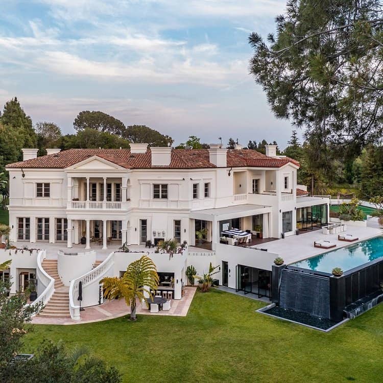 exterior of singer The Weeknd's house in Bel Air, Los Angeles, a sprawling $70 million mansion