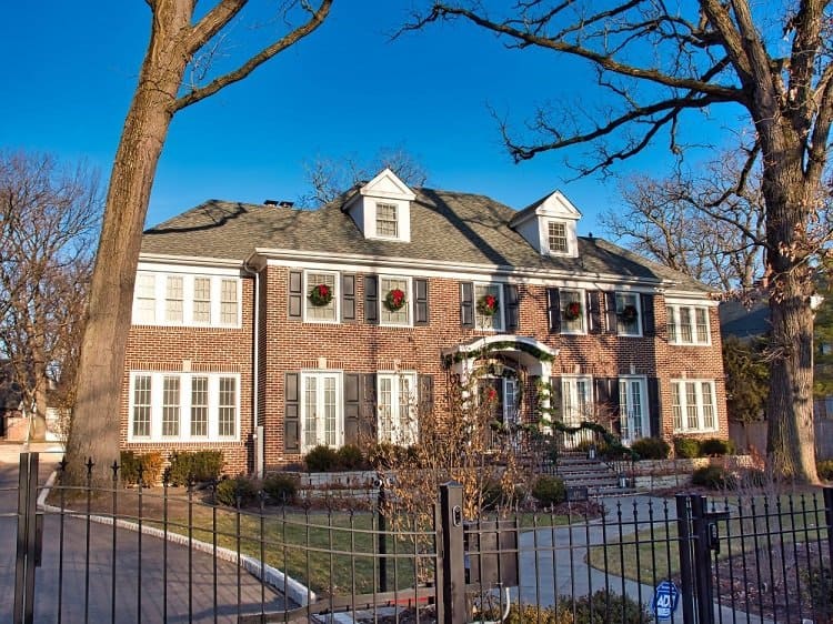 exterior of the Home Alone house of the McCallister family