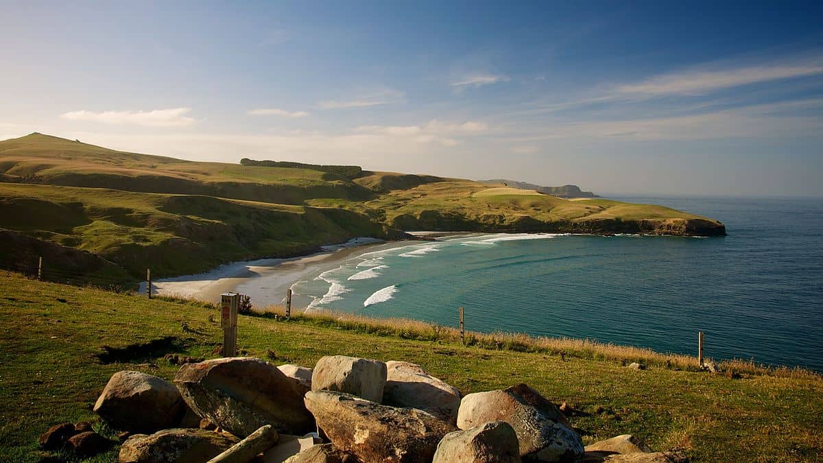 Cape Saunders in the Otago Peninsula of New Zealand, which served as a backdrop to the fictional Lavania kingdom in The Royal Treatment.