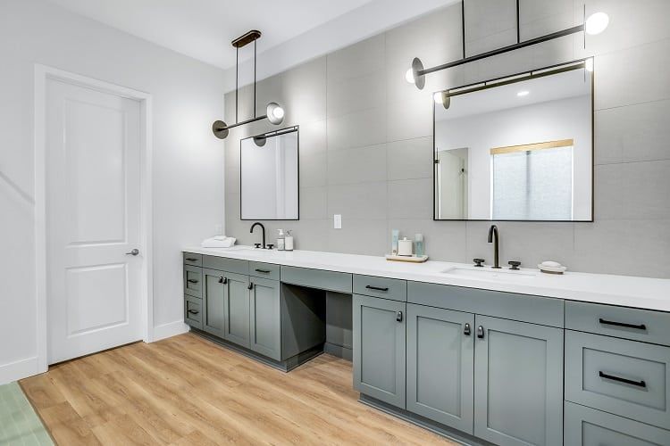 Bathroom redesigned by Jasmine Roth on Season 1 of HGTV's Rock the Block competition series.