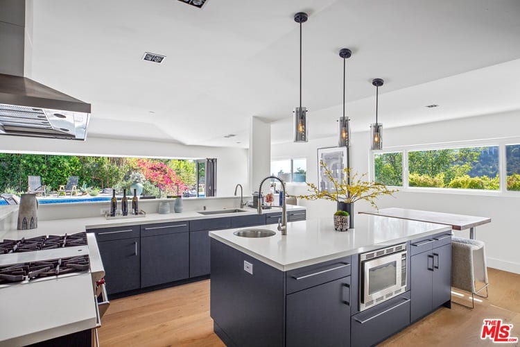 kitchen inside Chrishell Stause's house in California.  