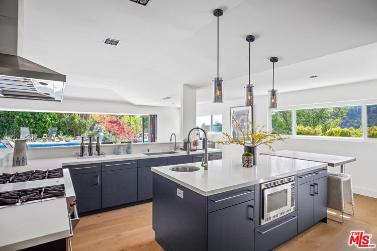 kitchen inside Chrishell Stause's house in California.