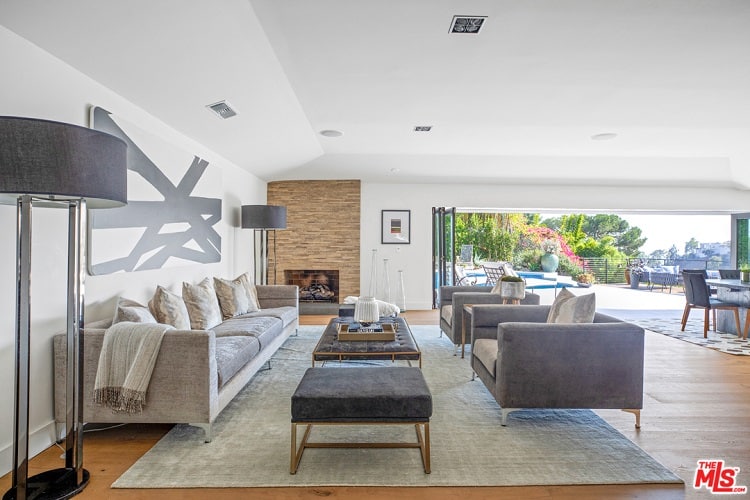 living room inside Chrishell Stause's house in California.