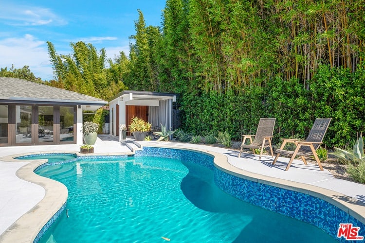 pool area at Selling Sunset star Chrishell Stause's house