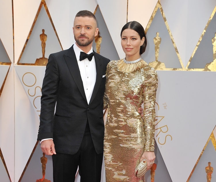 Justin Timberlake and wife Jessica Biel on the red carpet