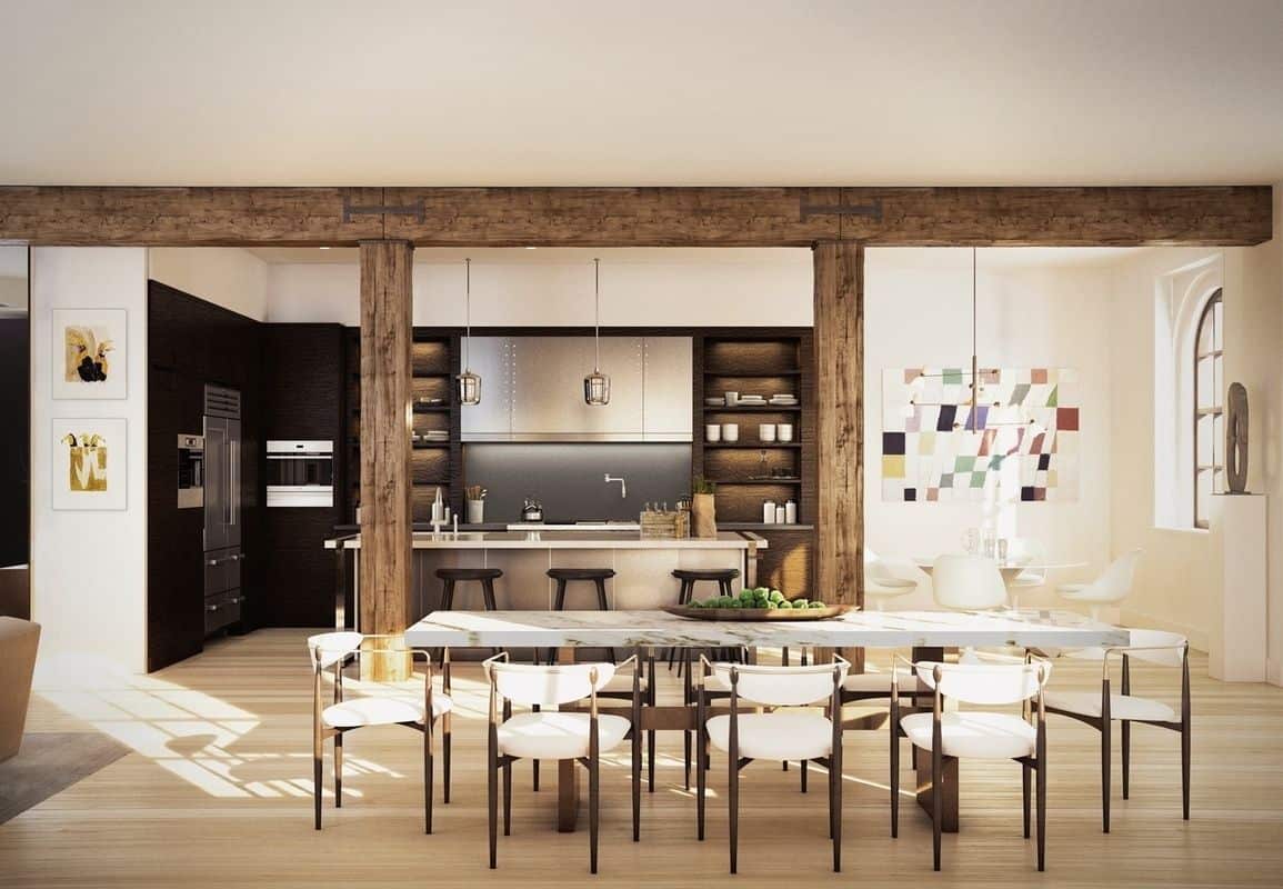 the kitchen inside a celebrity home at 443 Greenwich St, New York