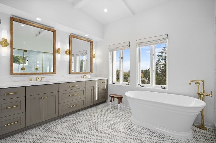 Luxury bathroom of François and Brandy Navarre's house in Pacific Palisades