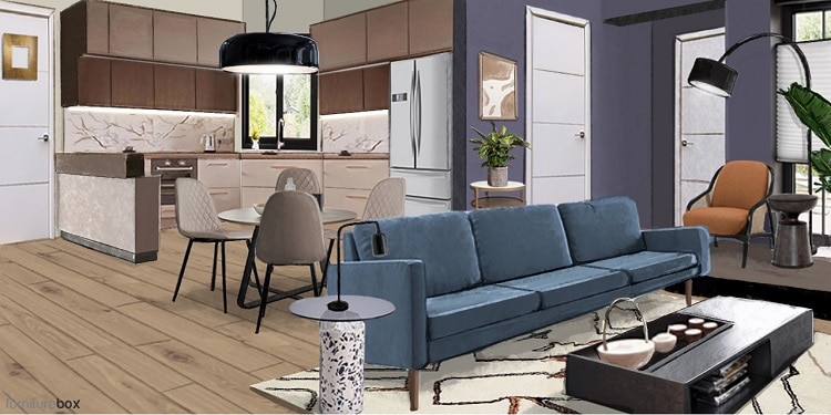 The FRIENDS apartment reimagined in a contemporary design style.