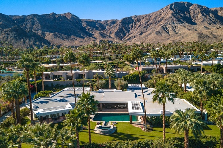 aerial view of Bing Crosby's former estate in Rancho Mirage