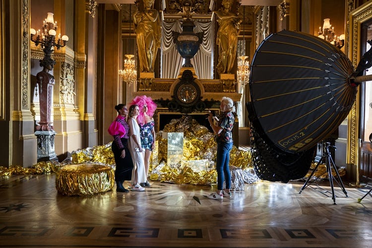 Scene from Emily in Paris filmed at the Versailles. Ellen von Unwerth as herself in episode 206 of Emily in Paris. 