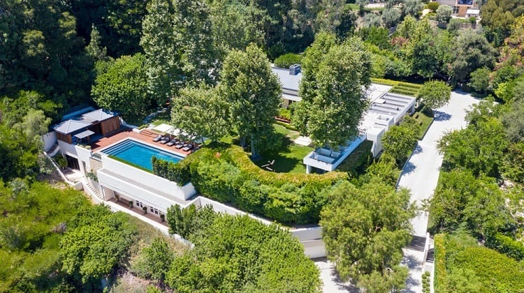 aerial view of ryan seacrest's house in los angeles