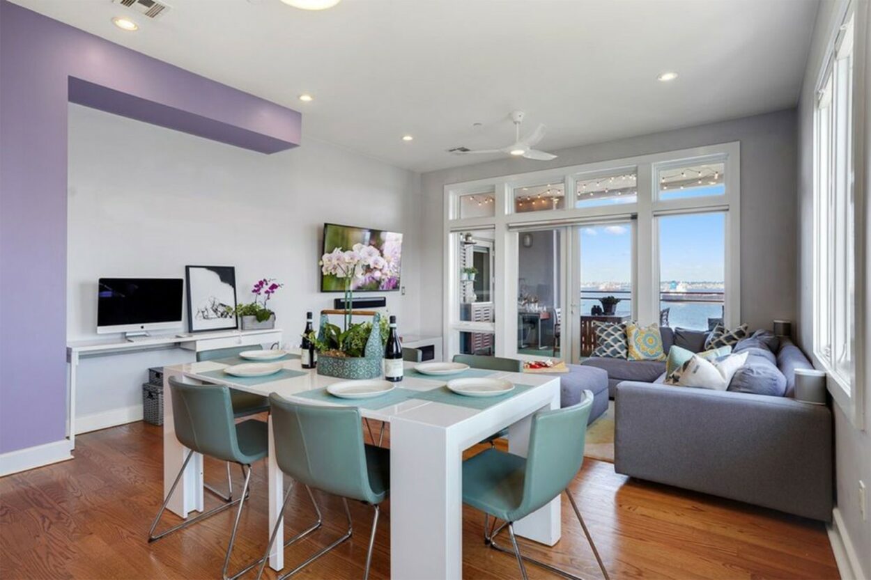 Dining room inside Pete Davidson's house, a $1.2 million condo in Staten Island, NY. 