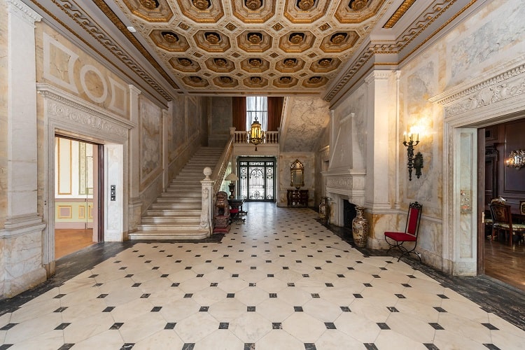 Inside Winfield Hall, the Woolworth mansion in Glen Cove.