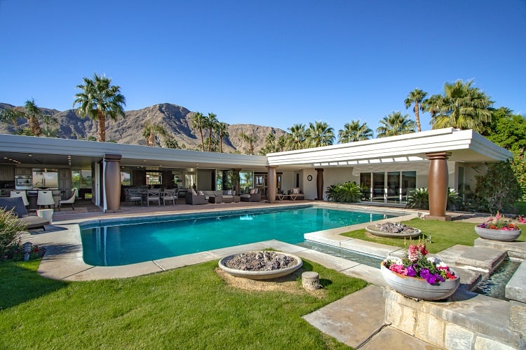 pool and backyard of the Crosby estate in Rancho Mirage, Calif.