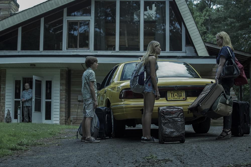 scene showing the Byrde family in front of their house in the Ozark TV show on Netflix