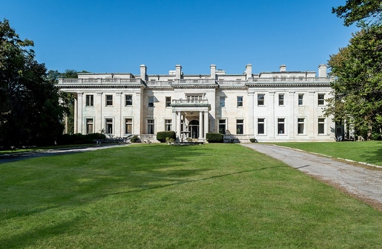 exterior of Winfield Hall, the Woolworth mansion in Glen Cove.