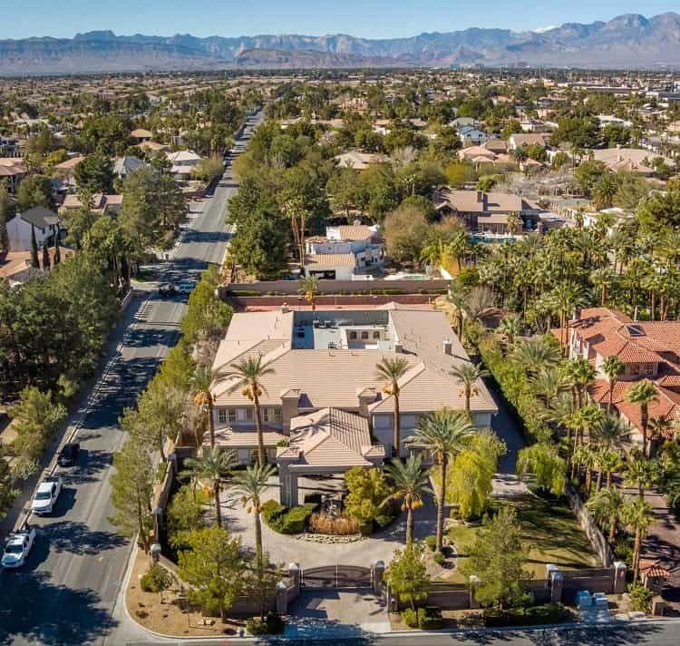 aerial view of The Las Vegas home Michael Jackson rented in 2006