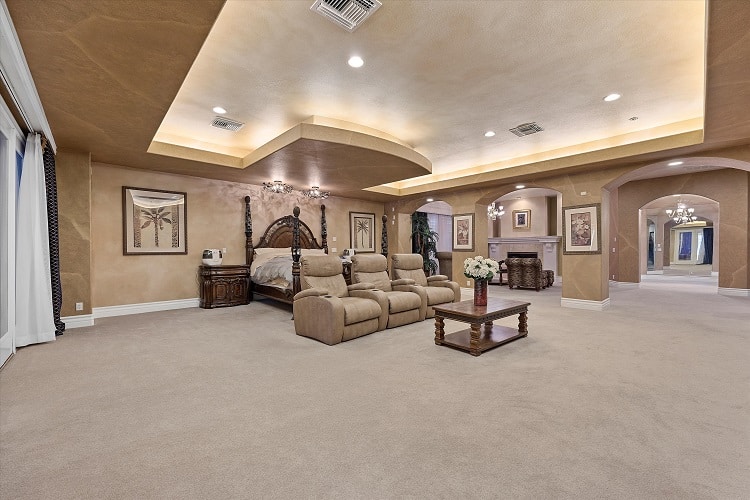 massive bedroom inside Michael Jackson's former home in Las Vegas.