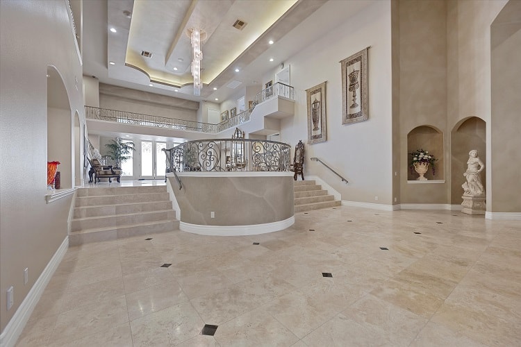 intricate staircase inside Michael Jackson's former home in Las Vegas.