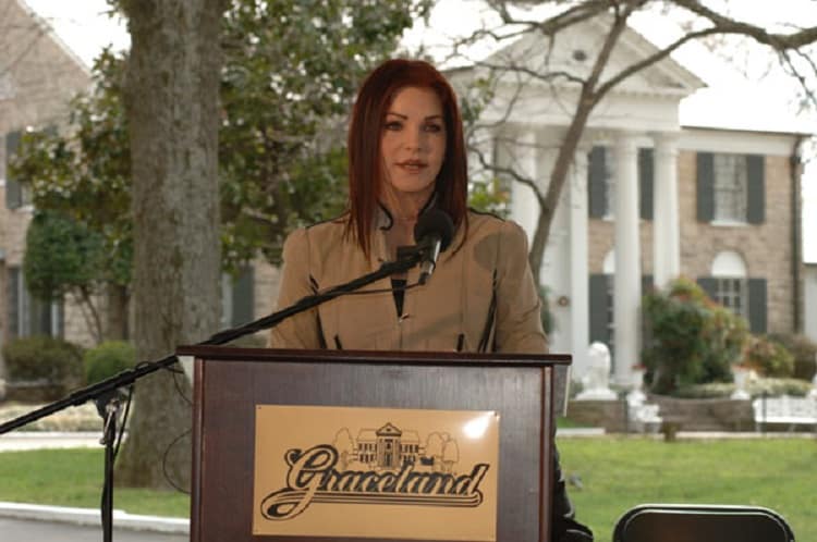 Priscilla Presley at Graceland in 2006, when the property was designated a National Historic Landmark