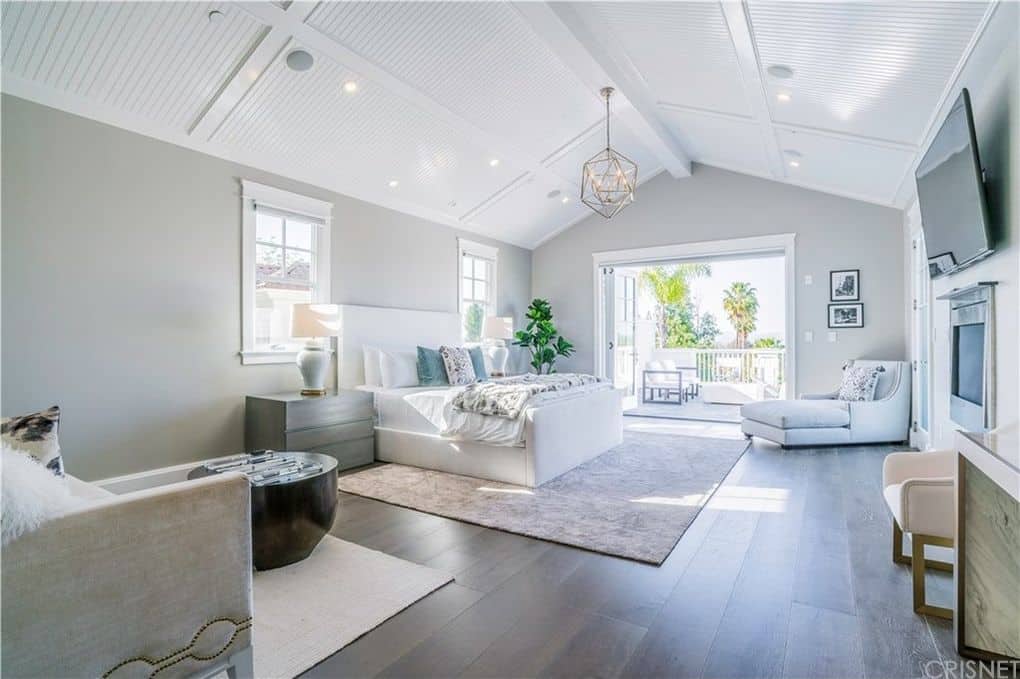 The primary bedroom suite in Naomi Osaka's house in the San Fernando Valley region of Los Angeles. 