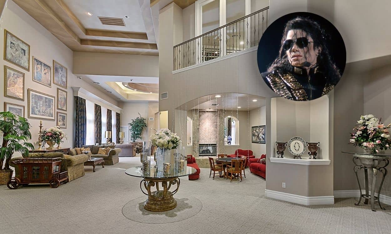 Michael Jackson and the living room of his former home