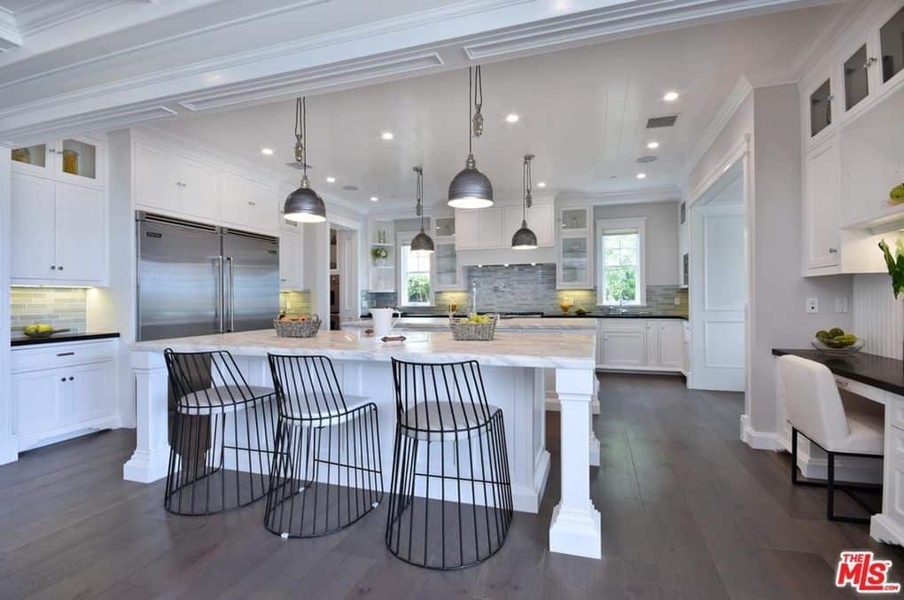 the kitchen inside Naomi Osaka's new house in the San Fernando Valley.