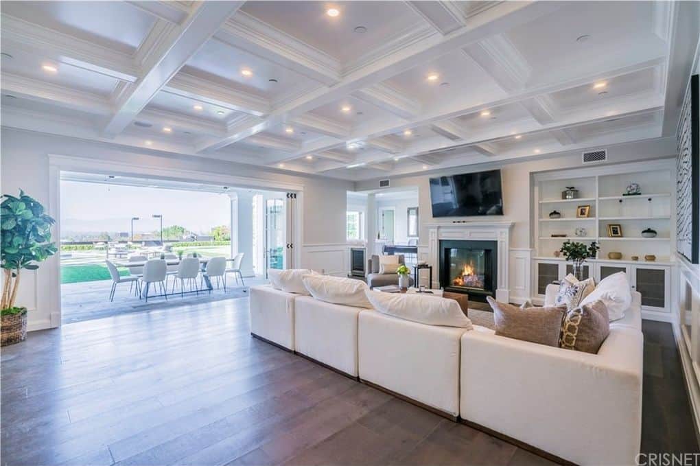 living room inside Naomi Osaka's new house in the San Fernando Valley.