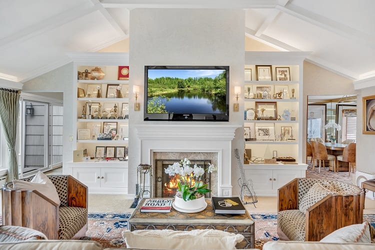 living room with fireplace 