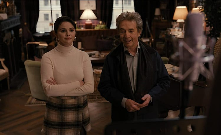 Oliver's dramatic and richly decorated apartment in Only Murders in the Building.