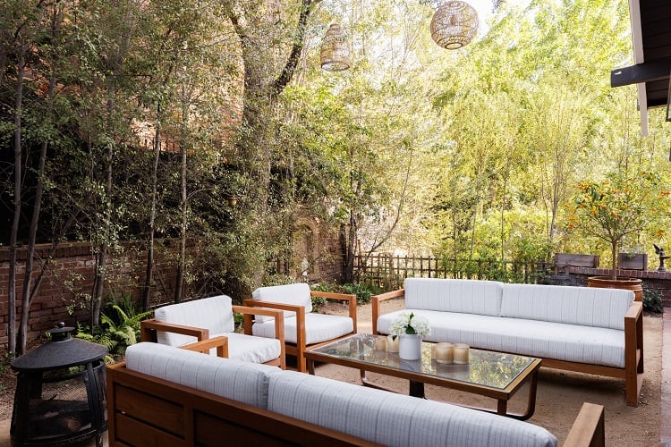 outdoor seating area of a craftsman house in los angeles