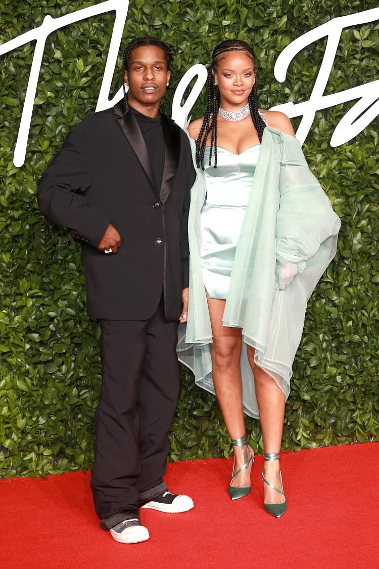 Rihanna and Asap Rocky at a Fenty event in 2019. 