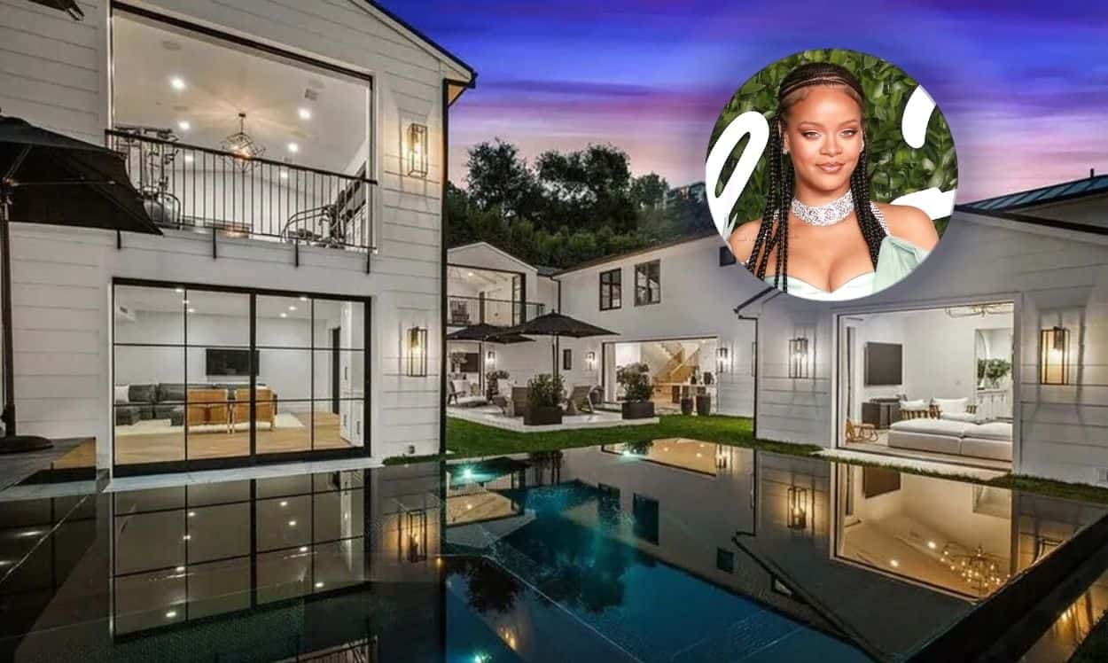 Singer Rihanna and her house in Beverly Hills