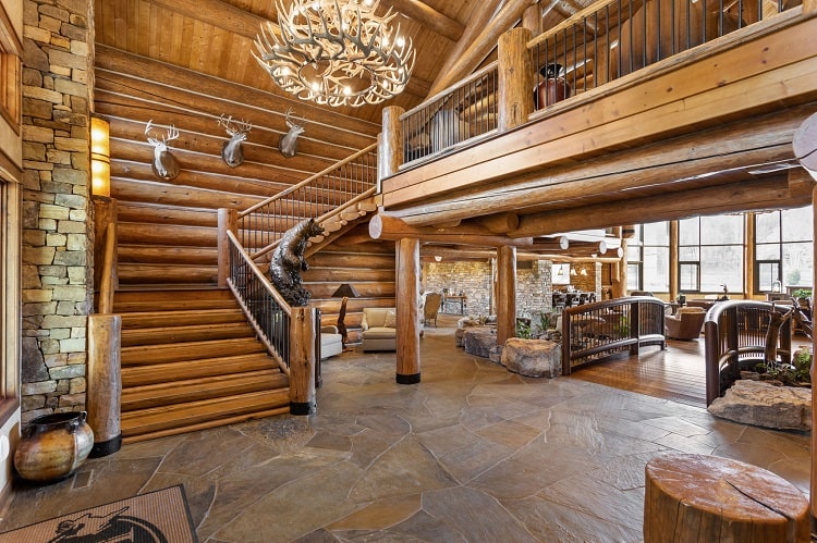 staircase inside tony stewart's house