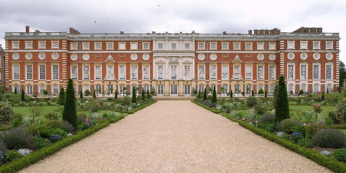 Hampton Court Palace acts as the King and Queen's residence in Bridgerton.