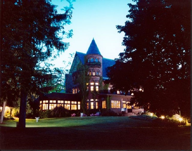 Belhurst Castle on the northwestern shore of Seneca Lake, in the heart of New York's Finger Lakes wine region. 