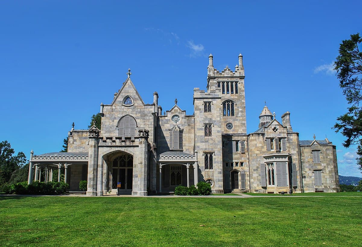 Lyndhurst mansion, also known as the Jay Gould estate, sits in its own 67-acre park beside the Hudson River in Tarrytown, New York. 