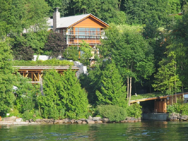 A closer look at Bill Gates' house near Seattle, Washington.