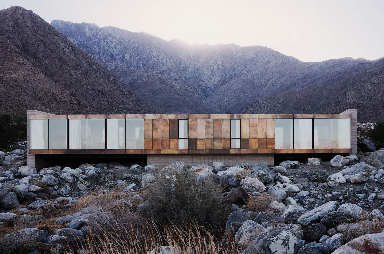 exterior of the architectural Woods House in Palm Springs