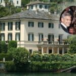 George Clooney and Amal Clooney next to their villa in Italy