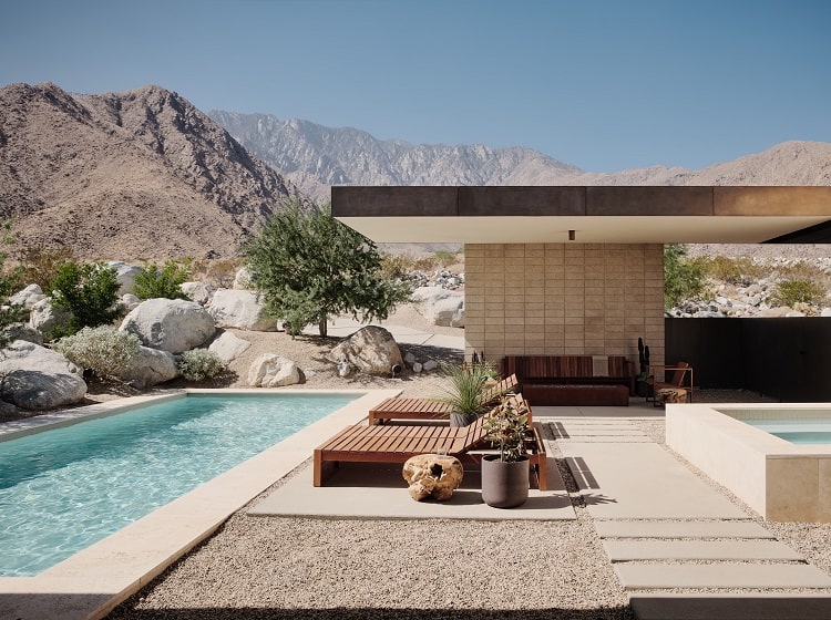 the pool surrounded by boulders