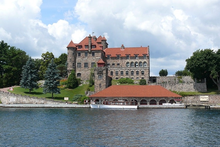 Singer Castle on Dark Island, a prominent feature of the Saint Lawrence Seaway. 