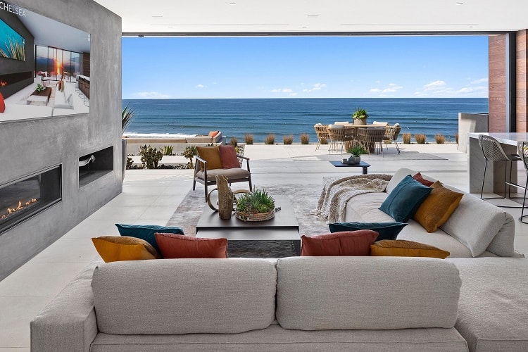 living room of the Ora House in La Jolla, San Diego