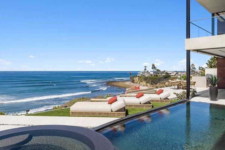 pool and ocean views from The Ora House in La Jolla, San Diego