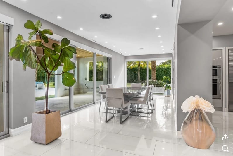 Dining area of Bhad Bhabie's house in Boca Raton, Florida. 