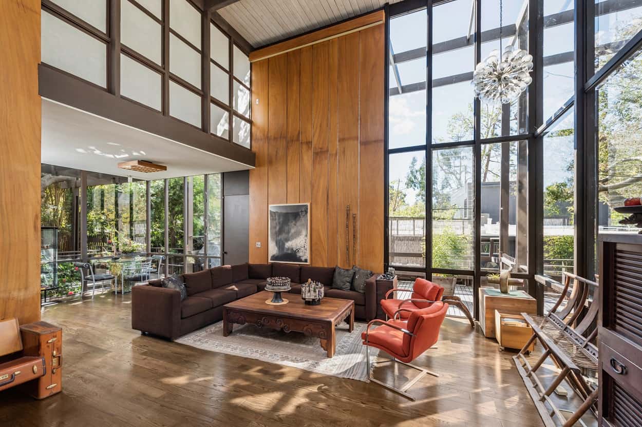 inside a mid-century modern treehouse designed by David Hyun